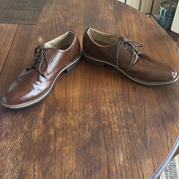 Apt. 9 Brown Leather Oxfords with Polished Finish - Picture 8 of 10